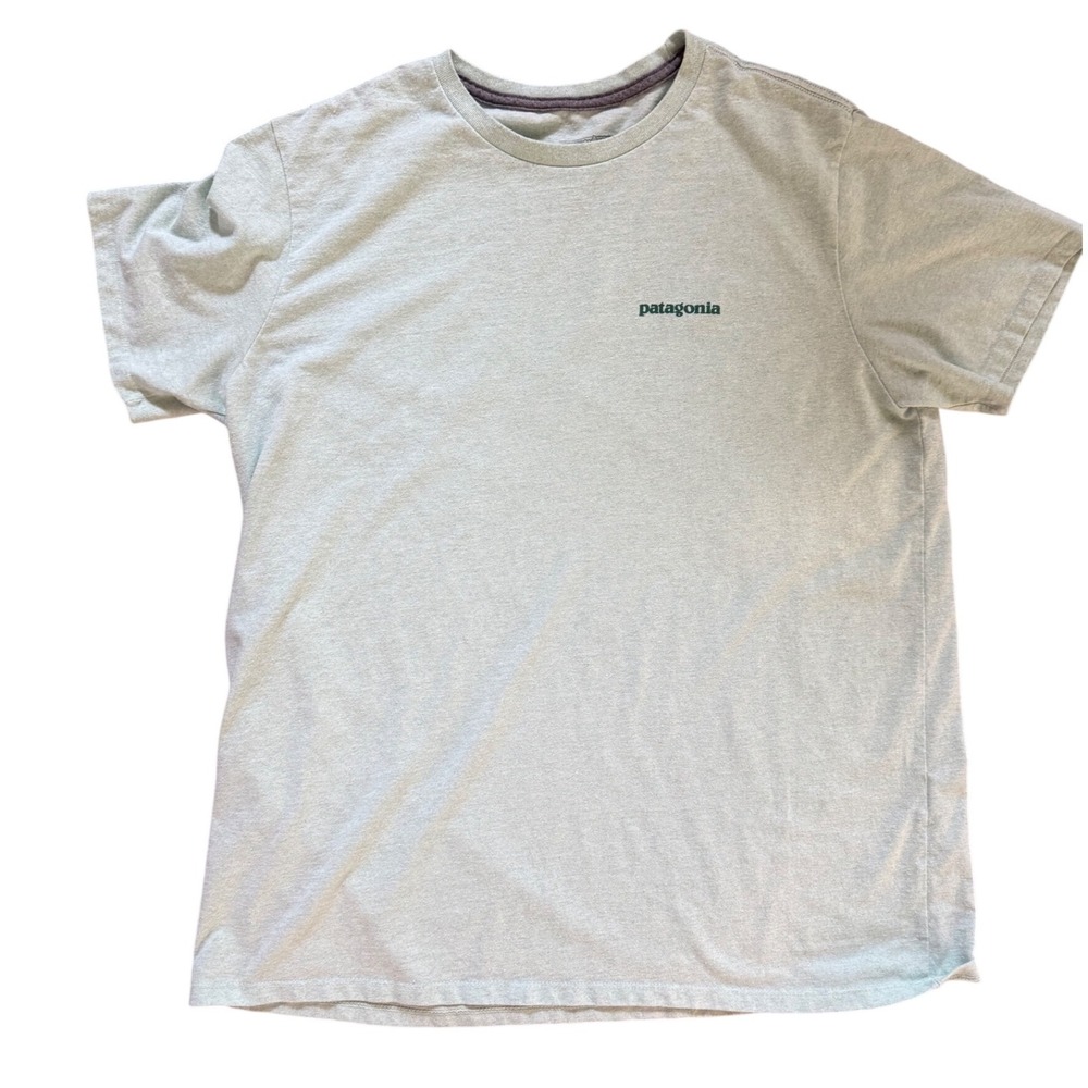 Patagonia Responsibili-Tee Mens Large Womens XL Light Green Recycled T-Shirt